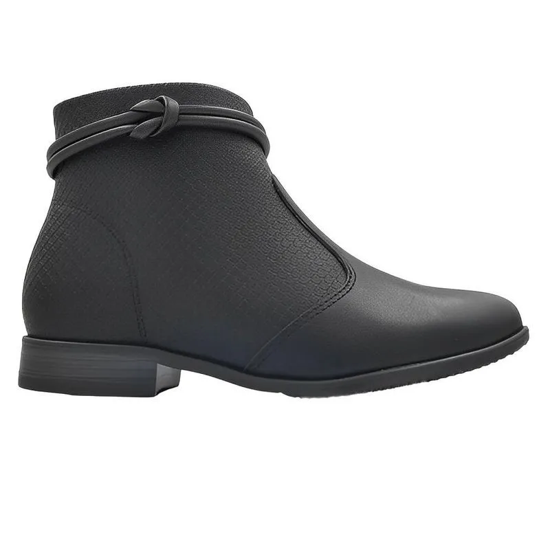 Bota Feminina Cano Curto Moleca Napa Piton 5335.110 preto