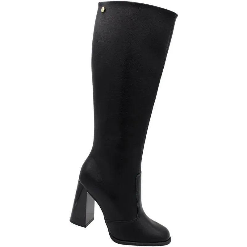 Bota Cano Alto Vizzano Zurique Napa Salto Alto Grosso Feminina