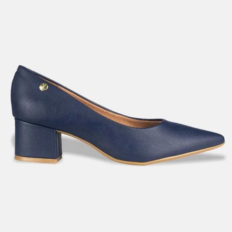 Sapato Scarpin Vizzano Pelica Bico Fino Salto Bloco Pelica -1220.315.7286 38 / Azul