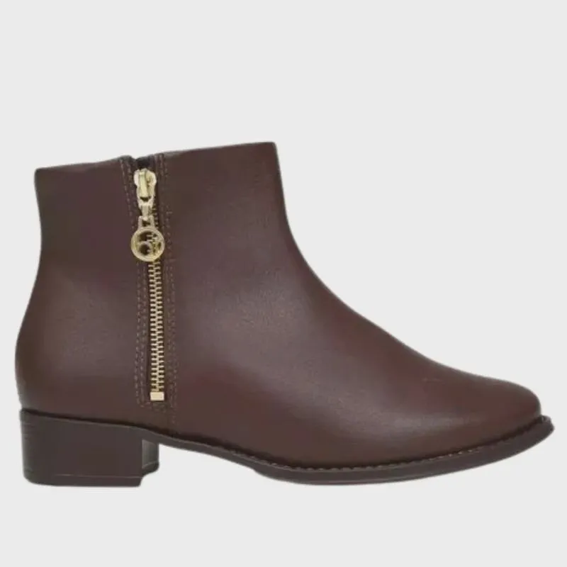 Bota Beira Rio Napa Floather Cano Curto Feminina Café