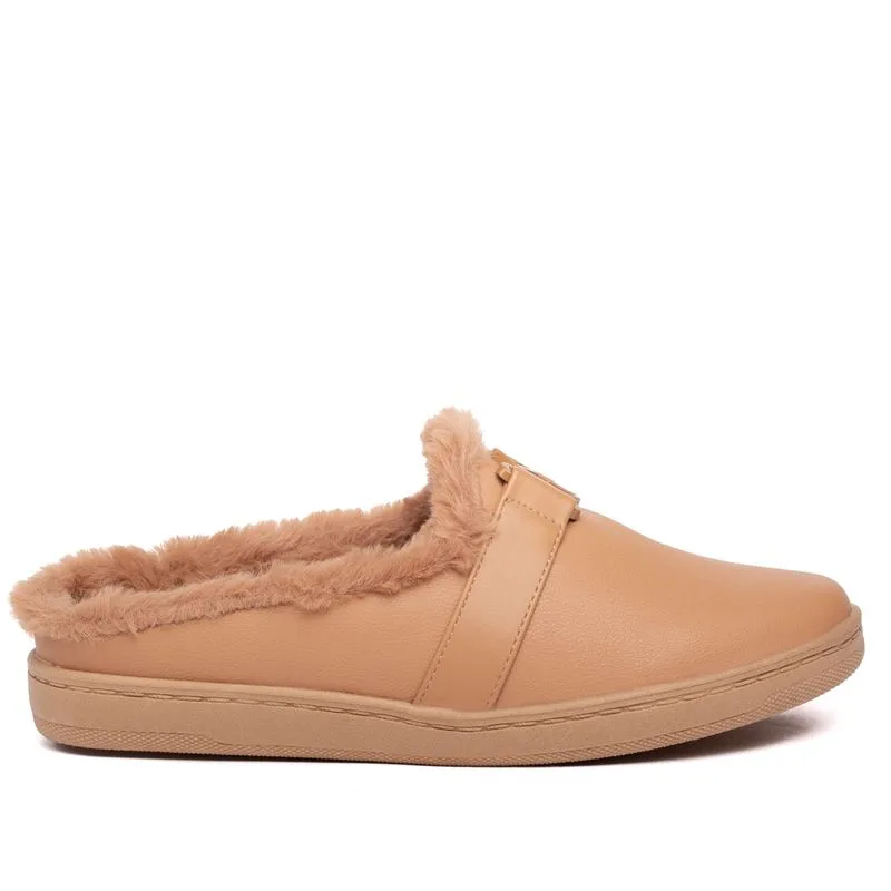 Mule Feminino Modare Com Pelo Bege - 36