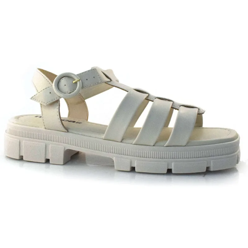 Sandália Fisherman com Salto Baixo Moleca Off White 5475.102.9569 34