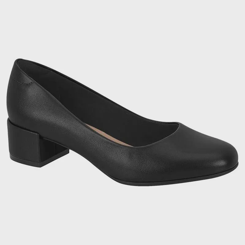 Sapato Social Feminino Salto Bloco Napa Preto Beira Rio 4301.100