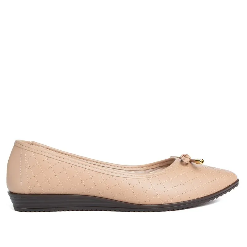 Sapatilha Feminina Moleca Matelassê Bico Fino Nude - 35