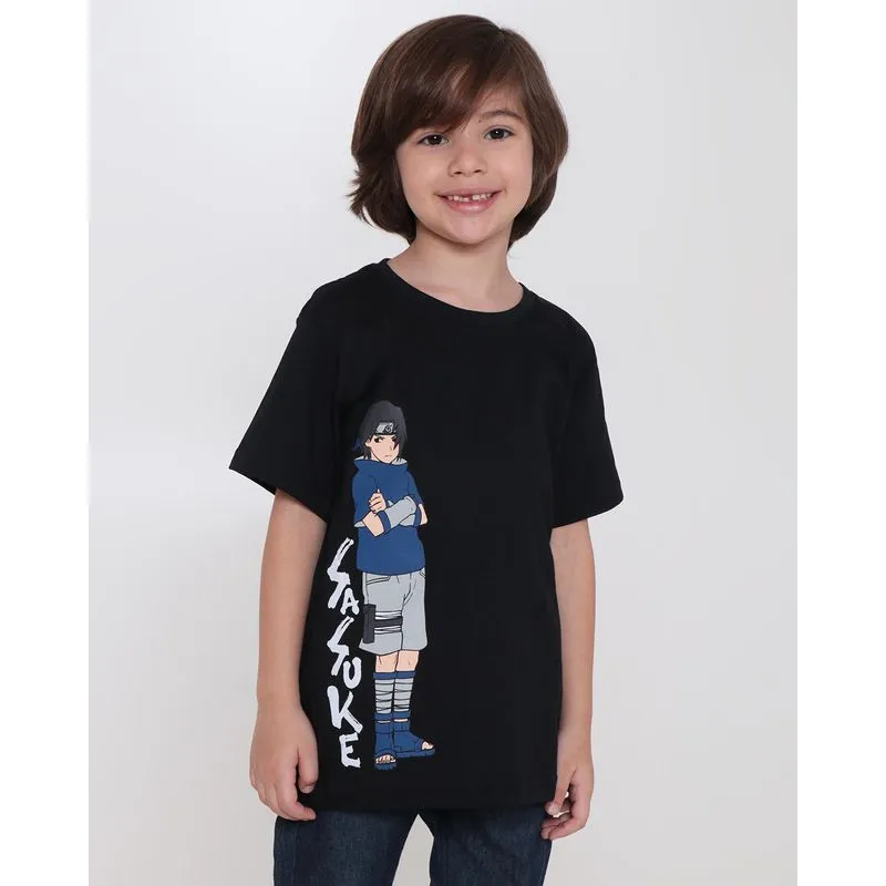 Camiseta Infantil Capuz Naruto Preta 6