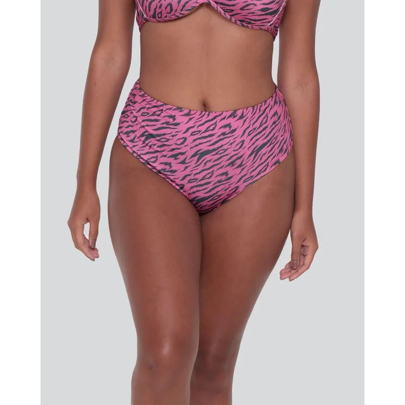 Biquíni Calcinha Cintura Alta Estampada Rosa G