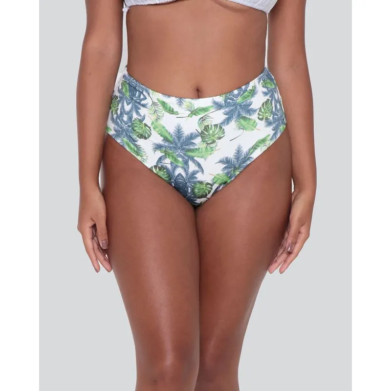 Biquíni Calcinha Cintura Alta Estampado Off White G