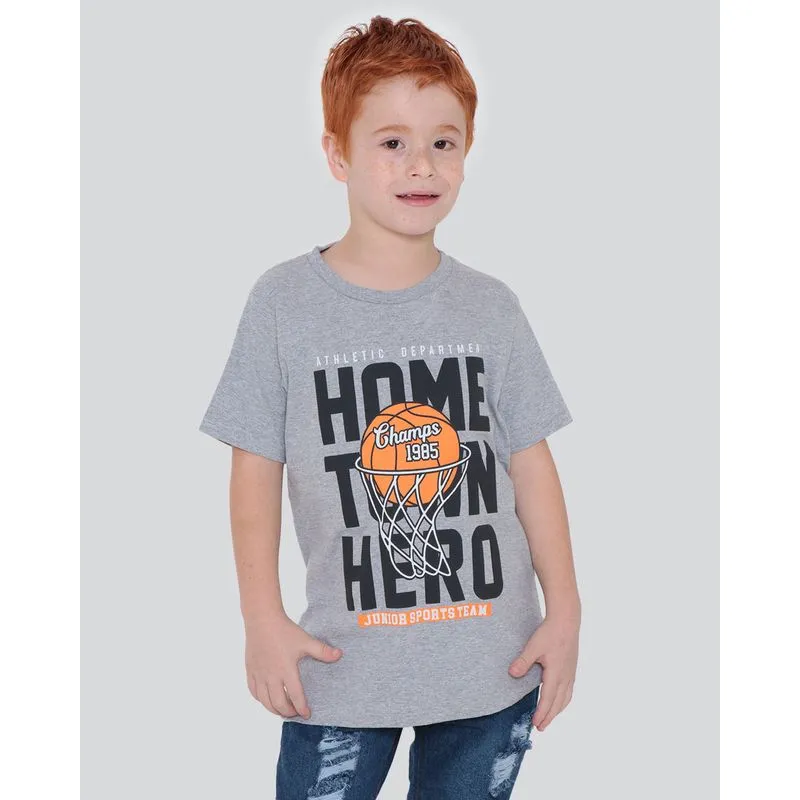Camiseta Infantil Estampa Athletic Department Cinza 6
