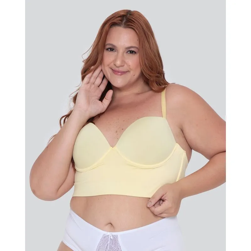 Sutiã Feminino Plus Size Top Bojo Amarelo 50