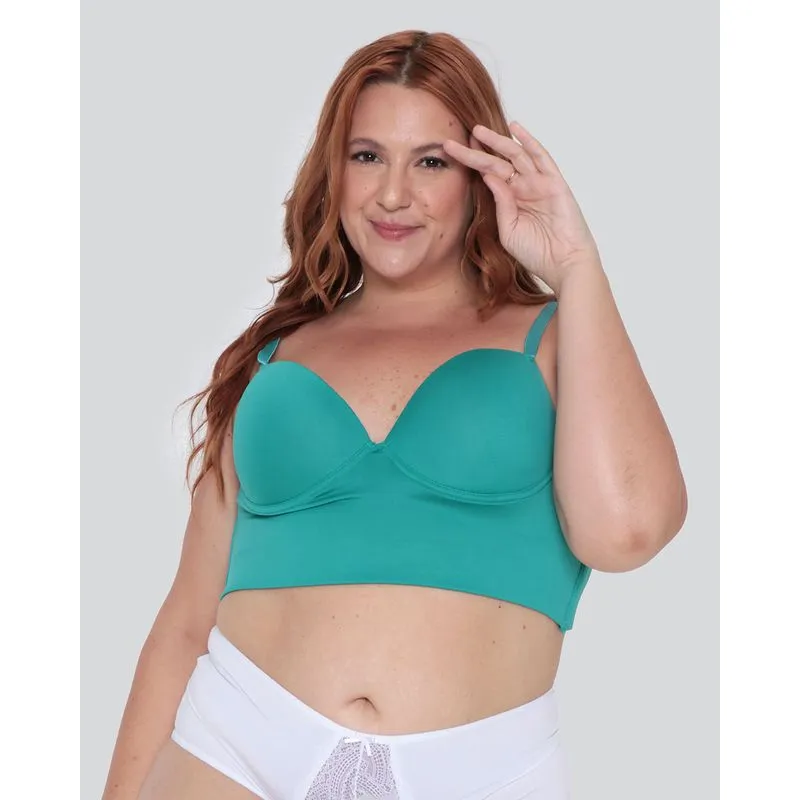 Sutiã Feminino Plus Size Top Bojo Verde 46