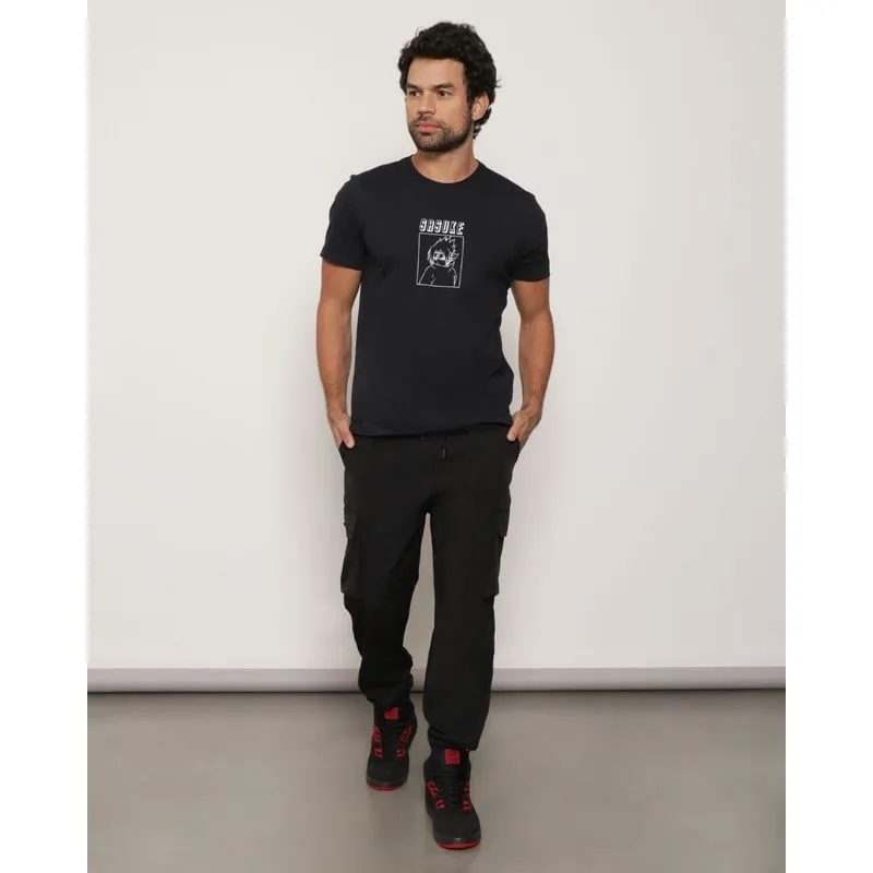 Calça Masculina Jogger Bolso Cargo Preta M