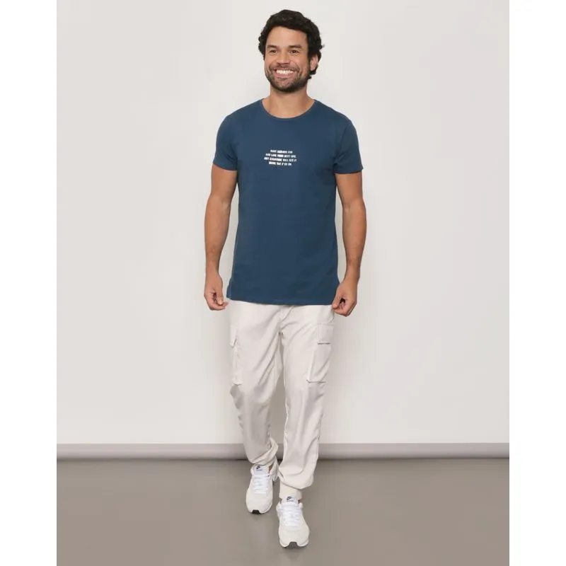 Calça Masculina Jogger Bolso Cargo Off White P