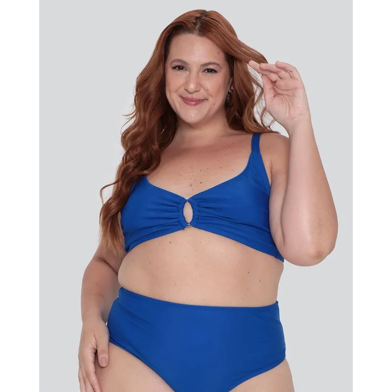 Biquíni Plus Size Feminino Top Azul G