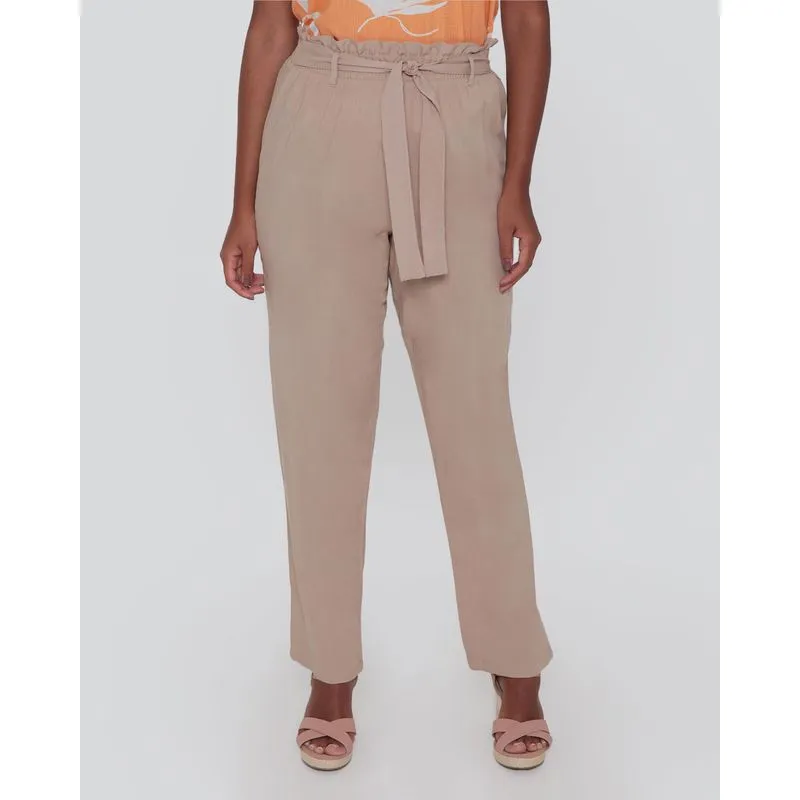 Calça Feminina Clochard Viscose Lisa Bege GG