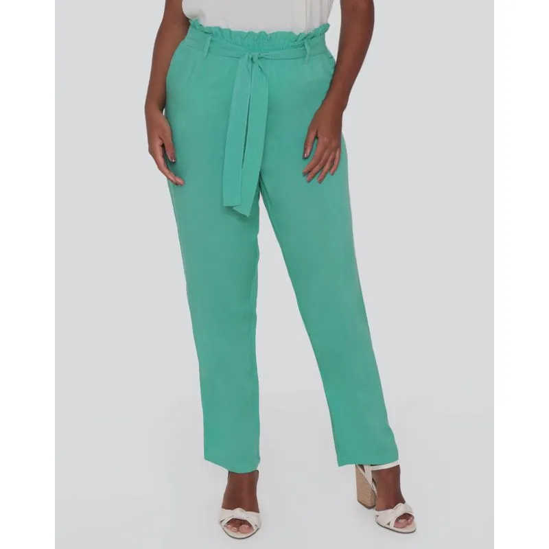 Calça Feminina Clochard Viscose Lisa Verde GG