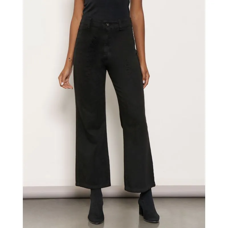 Calça Sarja Feminina Pantacourt Preta 40