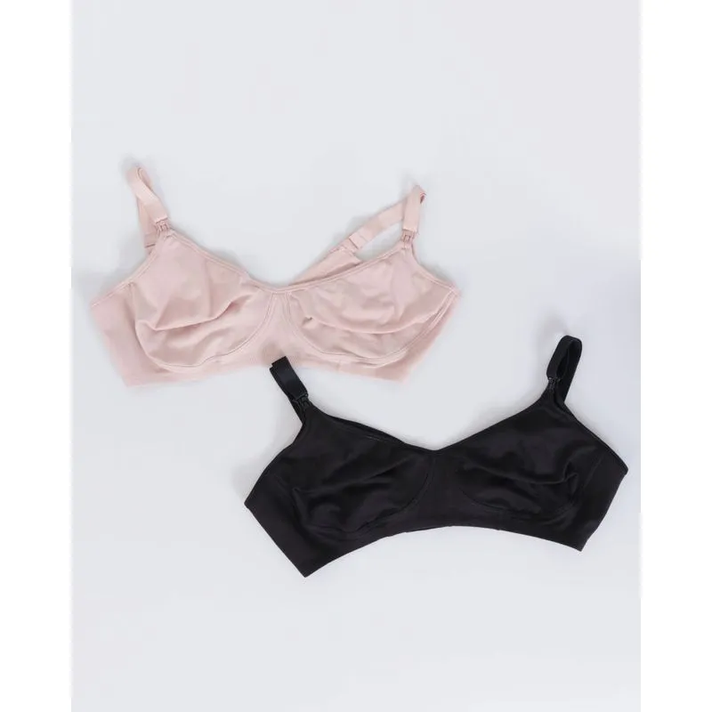 Kit 2 Sutiãs Plus Size Feminino DelRio Amamentação Rosa Preto 50