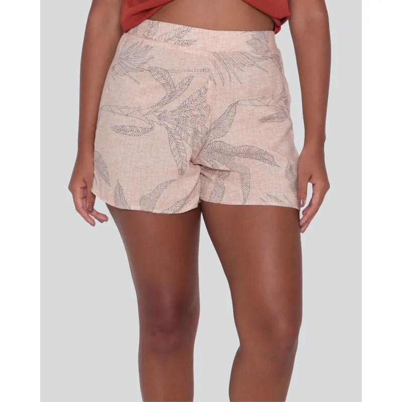 Short Viscose Feminino Estampa Traçada Bege G