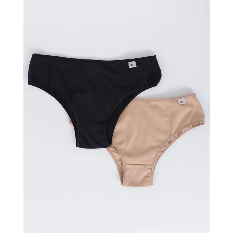 Kit 2 Calcinhas Tanga Bege Preto G