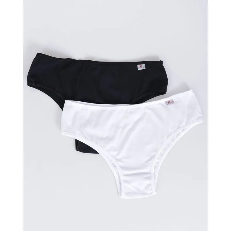 Kit 2 Calcinhas Tanga Preto Branco G