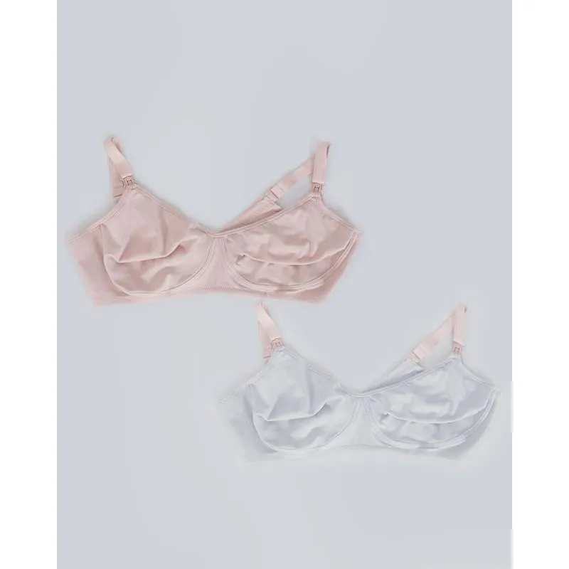 Kit 2 Sutiãs Plus Size Feminino DelRio Amamentação Rosa Cinza 50