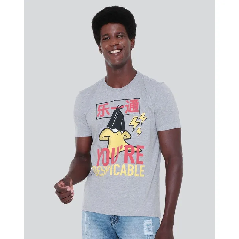 Camiseta Masculina Patolino Looney Tunes Cinza M