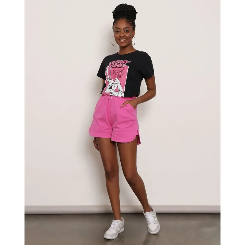 Short Sarja Feminino Clochard Boxer Rosa 36