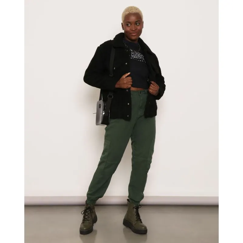 Calça Sarja Feminina Vizzy Jogger com Bolso Cargo Verde 38