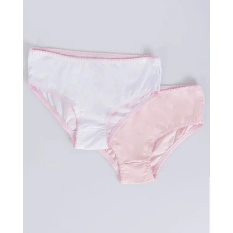 Kit 2 Calcinha Infantil Branca Rosa 6