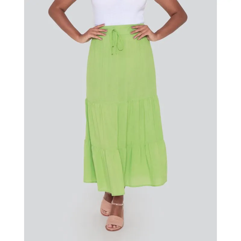 Saia Viscose Feminina Três Marias Midi Verde Claro 44