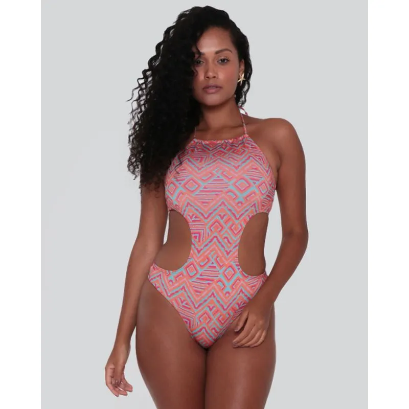 Maiô Feminino Engana Mamãe Estampado Laranja GG