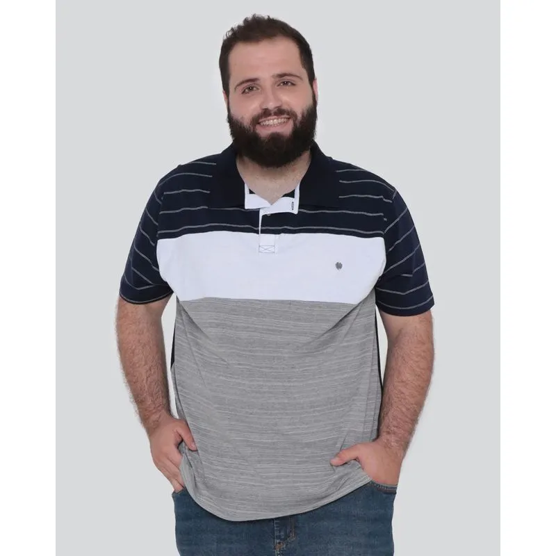 Polo Plus Size Masculina Marinho G2