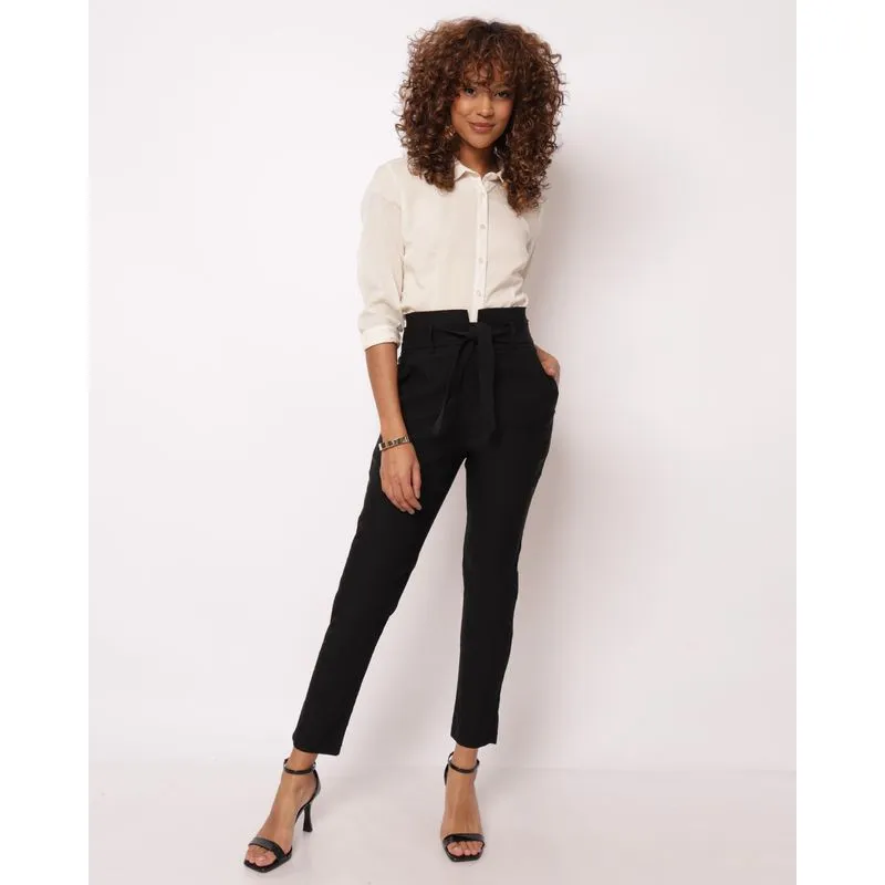 Calça Clochard Feminina Bengaline Preta M