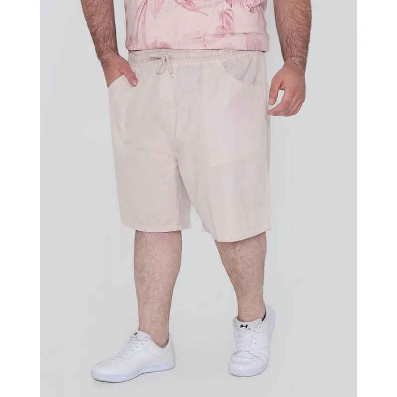 Bermuda Sarja Plus Size Masculina Bege G1