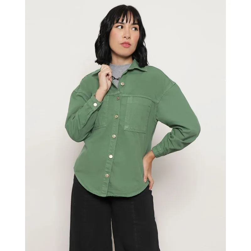 Jaqueta Sarja Feminina Alongada Verde G
