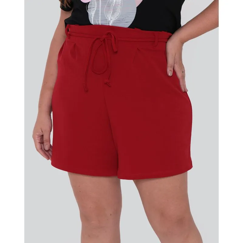 Short Feminino Plus Size Clochard Vermelho G1