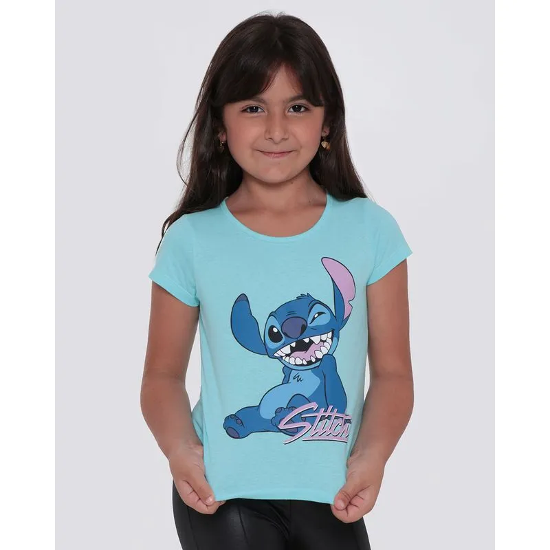 Camiseta Infantil Stitch Disney Verde 10