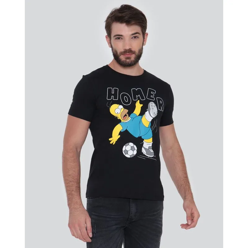 Camiseta Masculina Estampa Homer Simpson Preta GG