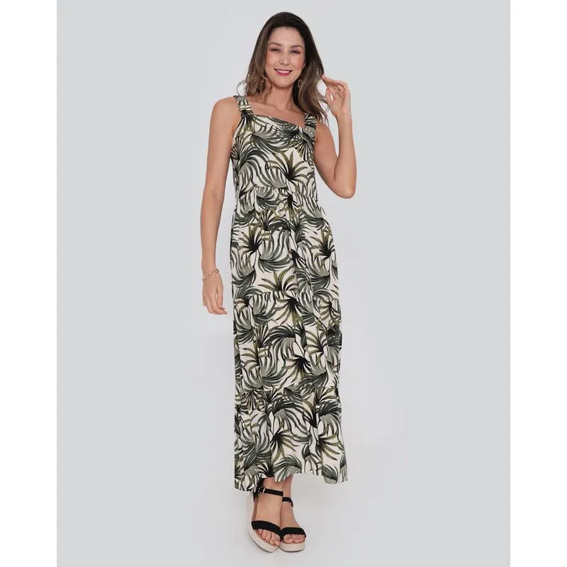 Vestido Feminino Midi Três Marias Estampa Floral Off White M
