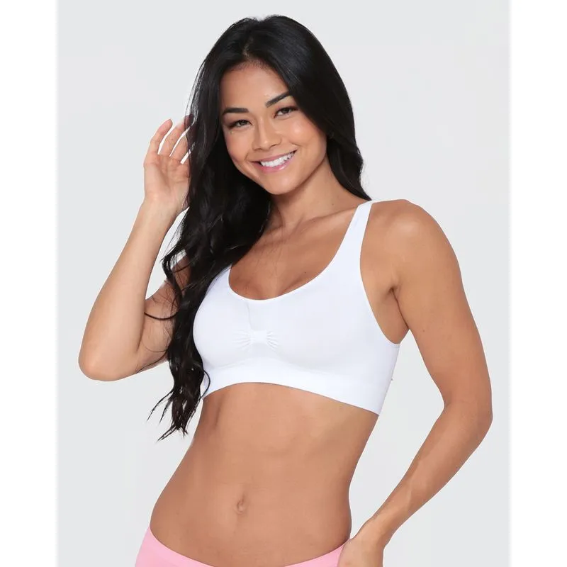 Sutiã Top Feminino Sem Costura Branco P