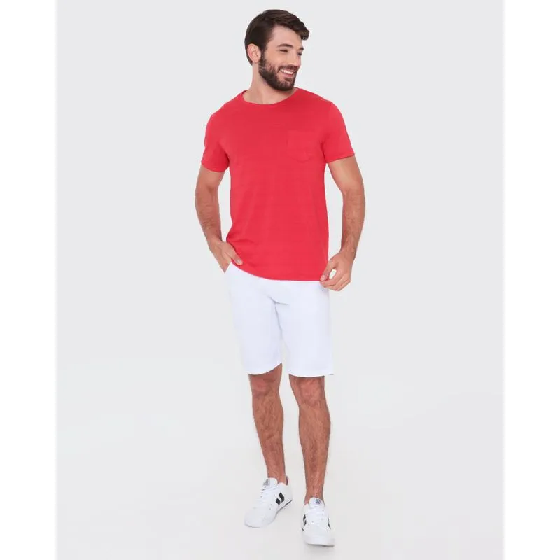 Bermuda Sarja Masculina Reta Branco 42