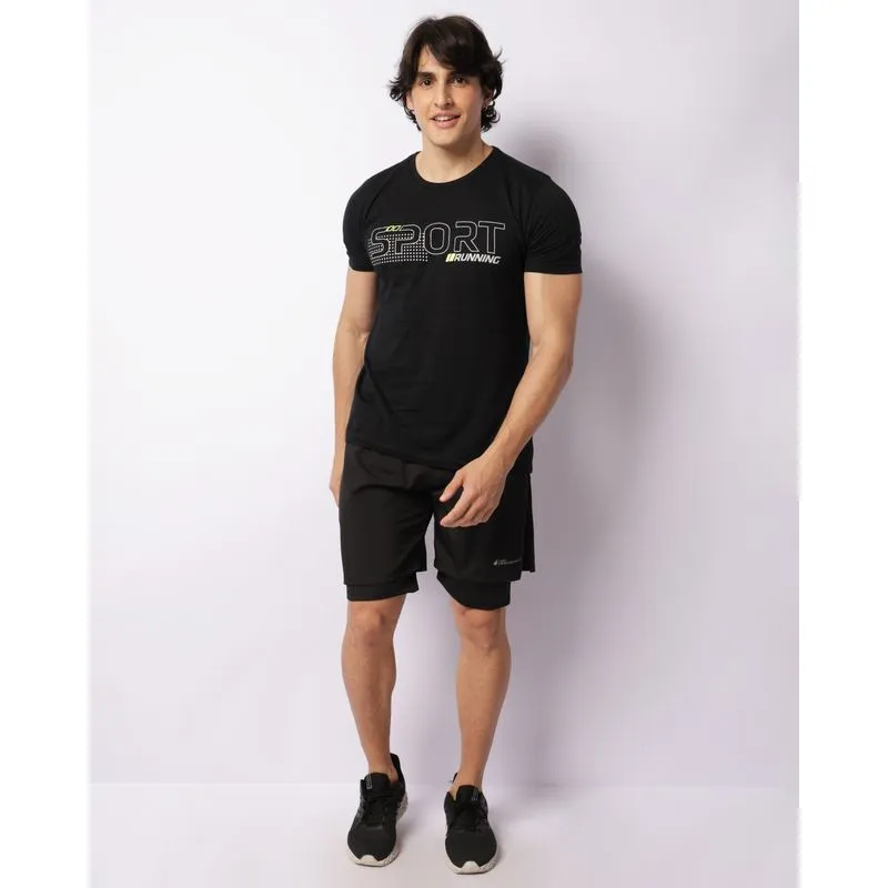 Bermuda Esportiva Masculina Ciclista Sobreposição Preta P