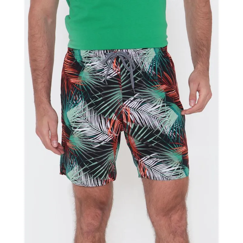 Bermuda Masculina Praia Estampa Floral Preta M