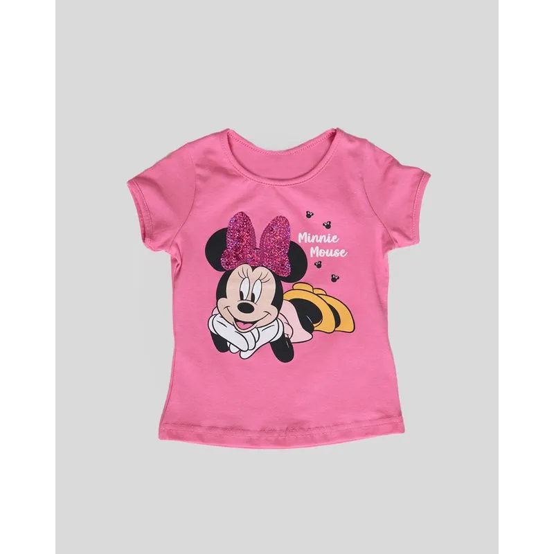 Blusa Bebê Estampa Minnie Mouse Disney Rosa Claro 2