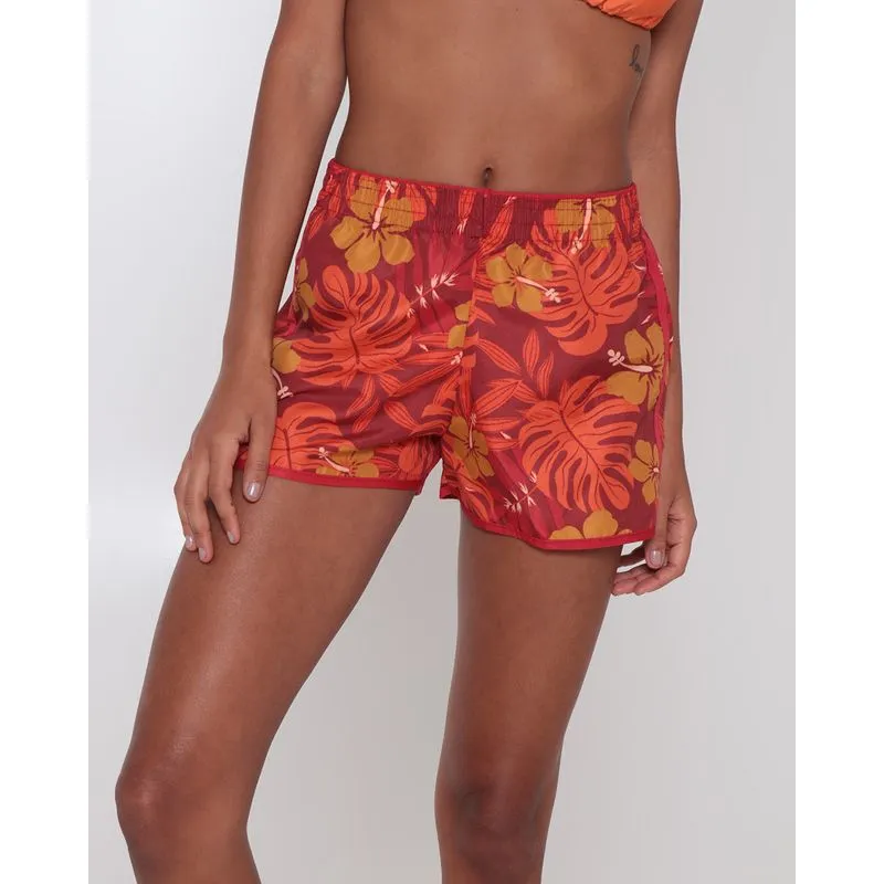 Short Feminino Praia Estampa Floral Marinho GG