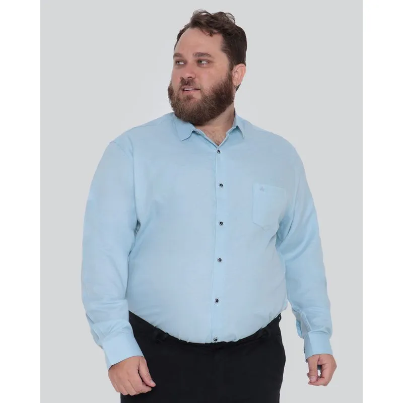 Camisa Plus Size Masculina Azul 6
