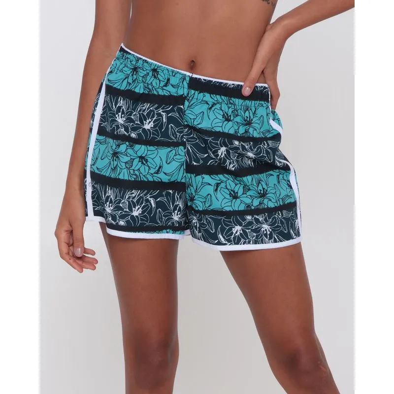Short Feminino Praia Estampa Listrada Preto M