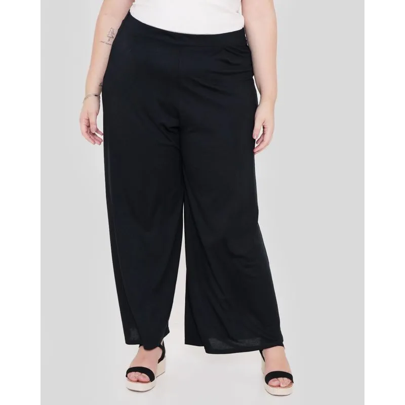 Calça Plus Size Feminina Pantalona Preta G3