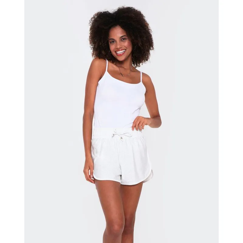 Short Feminino Lurex Boxer Branco P