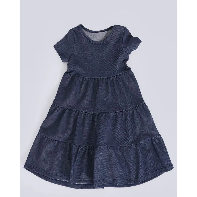 Vestido Bebê Três Marias Babado Azul 1